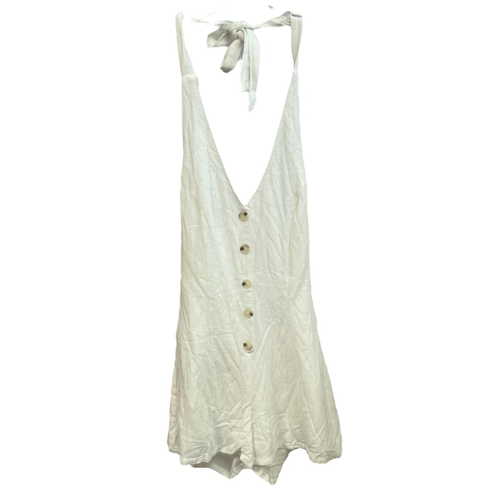 Sadie & Sage Romper Halter Button Down Casual Summer Beach White XS